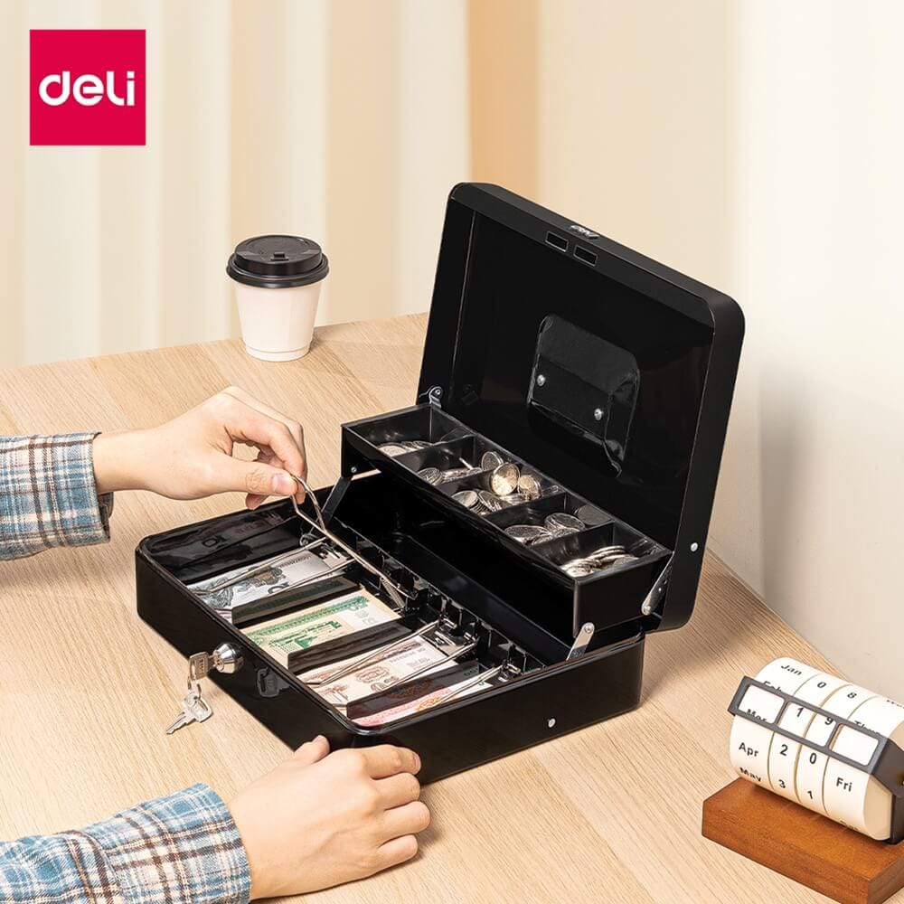 กล่องเซฟ สำหรับเก็บเงิน DELI ET509-BK-01 สีดำ_9